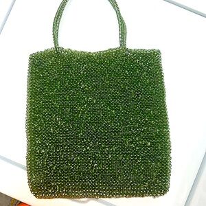 EUC Anteprima Light Green Beaded Handled mini Tote